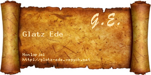 Glatz Ede névjegykártya